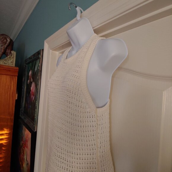Madewell Crochet-Knit Crewneck Sweater Tank Layer Preppy M Ivory - Picture 5 of 8